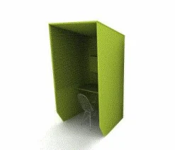 BuzziSpace Loungemöbel|Schreibtische & Sekretäre|Telefonzelle Buzzy Booth Single Rib Filz Grün Inklusive Beleuchtung