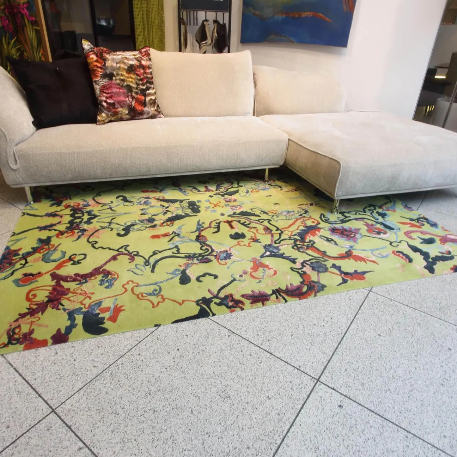 Makalu Teppiche|Teppich Antique VT330 M229 M Grün Orange Blau Violett