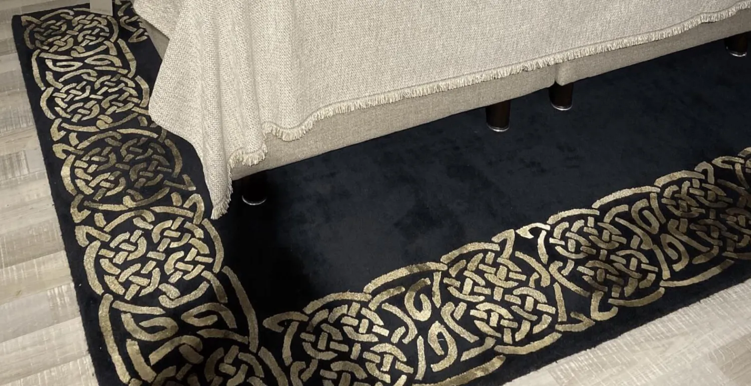 Rugs & Riches Teppiche|Teppich Century 170x240 Neuseelandwolle Schwarz Beige