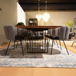 Domaniecki Teppiche|Teppich Disha Schurwolle Pflanzenfasern Stoff Ascot Creme Weiß Hellblau Handgeknüpft Ohne Tisch Sowie Ohne Stühle