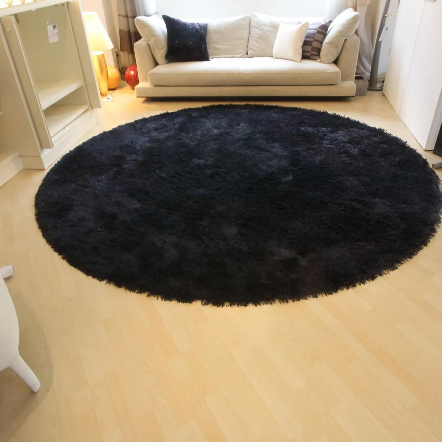 Kasthall Teppiche|Teppich Fogg Rund Black Schwarz