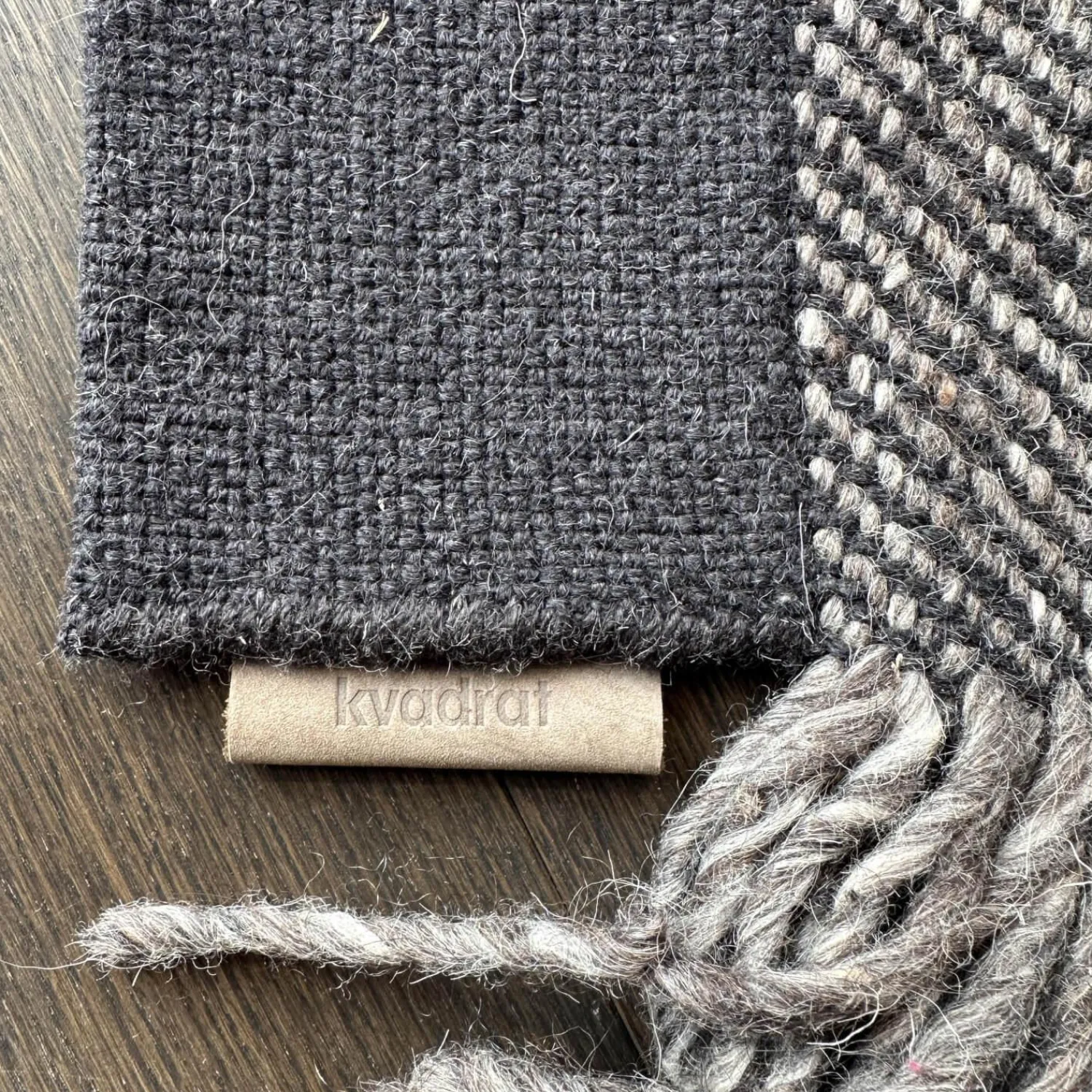 Kvadrat Teppiche|Teppich Fringe 192 Grau Beige Mit Fransen
