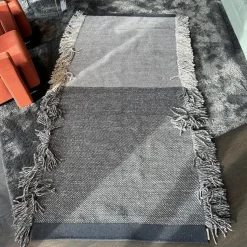 Kvadrat Teppiche|Teppich Fringe 192 Grau Beige Mit Fransen