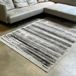 Walter Knoll Teppiche|Teppich Kuruka Stoff Weiß Schwarz Braun 170x350