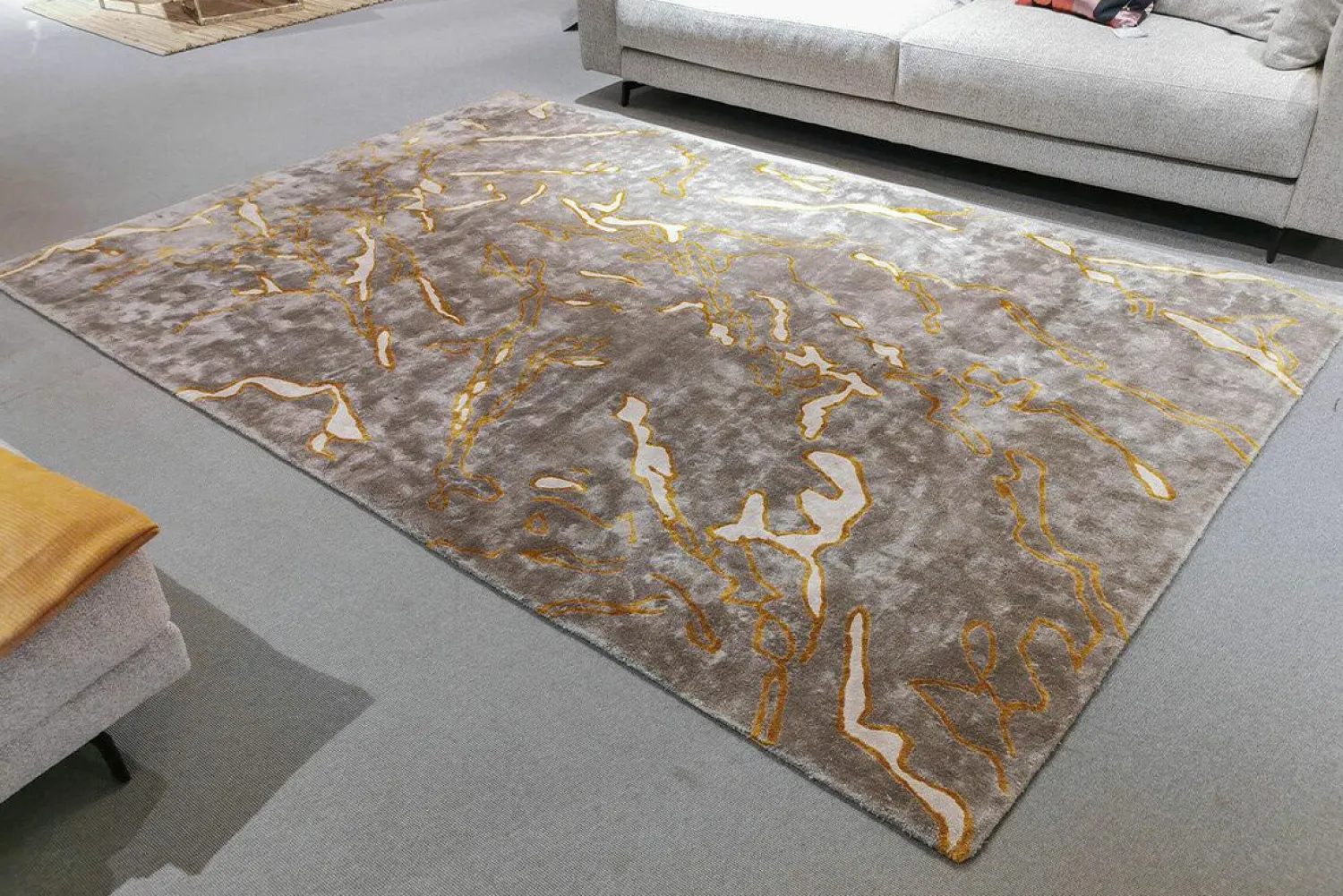 Miinu Teppiche|Teppich Marmo Real T Tencel Beige Gelb Creme