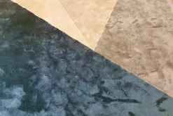 Miinu Teppiche|Teppich 300x200 BuildX Triangle Beige Petrol Tencel Lyocell