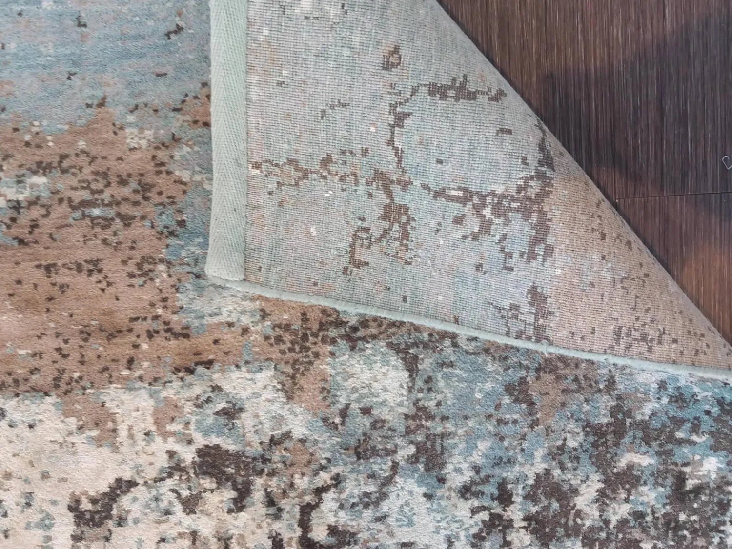 Dadicos Teppiche|Teppich 248x168 Indien Textil Blau Beige