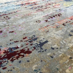 Walter Knoll Teppiche|Teppich 200x300 Legends Of Carpets Chimbuka Wolle Seide Brennnessel Grau Blau Rot