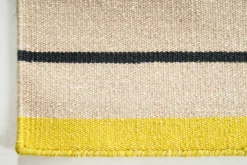 Fabula Living Teppiche|Teppich 170x240 Poppy Gelb Beige 2312 Neuseelandwolle Leinen Handgewebt