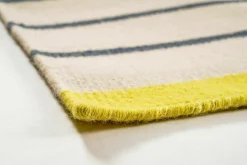 Fabula Living Teppiche|Teppich 170x240 Poppy Gelb Beige 2312 Neuseelandwolle Leinen Handgewebt