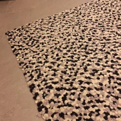 Fabrica de Tapetes Teppiche|Teppich 200x200 Spots Grau Weiß Schwarz 100% Wolle