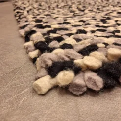 Fabrica de Tapetes Teppiche|Teppich 200x200 Spots Grau Weiß Schwarz 100% Wolle