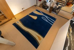 Domaniecki Teppiche|Teppich 250x202 Thani 80 Alaska Velour Ohne Fransen 21 G1999 11869DCI Blau Handgeknüpft In 80 Knoten