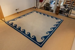 Domaniecki Teppiche|Teppich 209x203 Thani 80 Waves Velours Ohne Fransen 21 G0 B68 Blau Creme Handgeknüft In 80 Konten