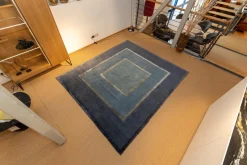 Domaniecki Teppiche|Teppich 232x198 Tibarto Frame Mit Seide Ohne Fransen G AD49 50 51 B49 50 51 Hellgrau Und Dunkelgrau Handgeknüpft