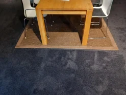 Jab Anstoetz Teppiche|Teppich 200x200 Tropic Braun Textil Mit Einfassung In Nubukleder