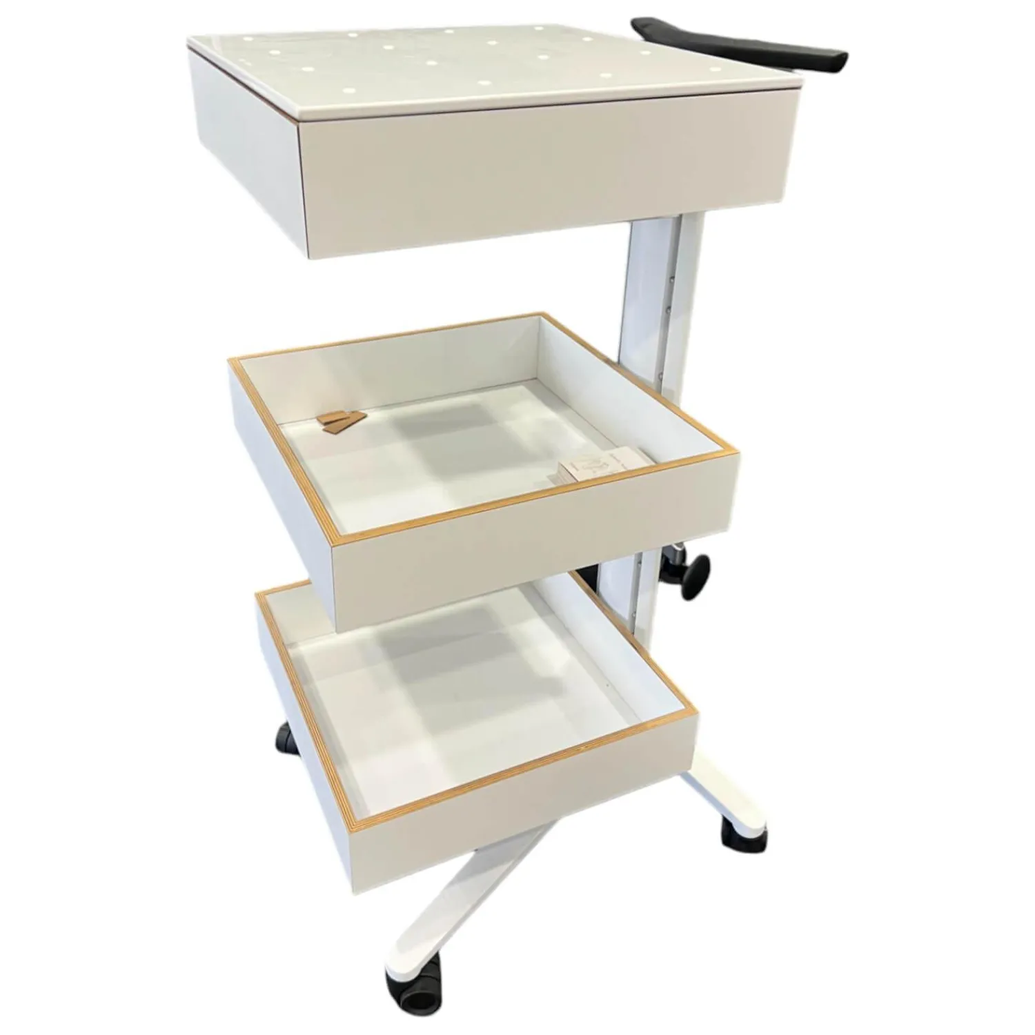 Wilkhahn Regale & Container|Tisch 446/3 Confair Server Catering Korpus Schichtstoff Säule Weiß Beschichtet Mit Schubladenbox Und Rollen