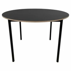 Muuto Beistelltische|Tisch Base Round Linoleum Schwarz Gestell Aluminium Schwarz Pulverbeschichtet