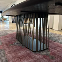 Janua Esstische|Tisch Basket BC 07 Platte Eiche Geräuchert Anthrazit Geölt Gestell Stahllasur Bronze Mit Kieselkante