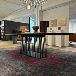 Janua Esstische|Tisch Basket BC 07 Platte Eiche Geräuchert Anthrazit Geölt Gestell Stahllasur Bronze Mit Kieselkante