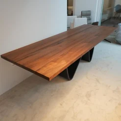 Riva1920 Esstische|Tisch Bree E Onda 3 Platte Nußbaum Ohne Knoten Geölt Gestell Irondust Lackiert