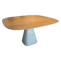 Studio by Mobimex Esstische|Tisch Bridge Platte Eiche Rohholzeffekt Lackiert Untergestell Beton Creme