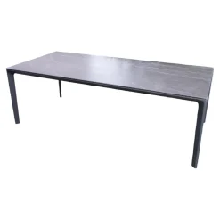 Gloster Gartentische|Tisch Carver Outdoor Tischplatte Ceramic Nero Meteor Dunkelgrau Gestell Pulverbeschichtetes Aluminium Meteor Anthrazit