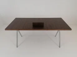 Walter Knoll Schreibtische & Sekretäre|Tisch Conference X Platte Basic Furnier Nussbaum Dunkel Gestell Metall Hochglanz Poliert