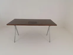 Walter Knoll Schreibtische & Sekretäre|Tisch Conference X Platte Basic Furnier Nussbaum Dunkel Gestell Metall Hochglanz Poliert