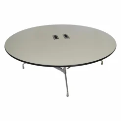 Vitra Schreibtische & Sekretäre|Esstische|Tisch Eames Segmented Table Hartbelag Weiß Kunststoffkante Schwarz Gestell Chrom
