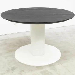 Möbelwerkstätten Buschsieweke Beistelltische|Tisch Eiche Natur Metallsäule Weiß Zierschrammen