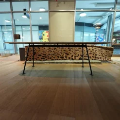 Knoll International Esstische|Tisch Grasshopper Platte Marmor Statuarietto Gloss Finish Weiß Gestell Stahl Schwarz