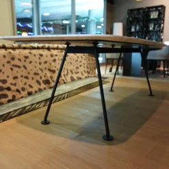 Knoll International Esstische|Tisch Grasshopper Platte Marmor Statuarietto Gloss Finish Weiß Gestell Stahl Schwarz