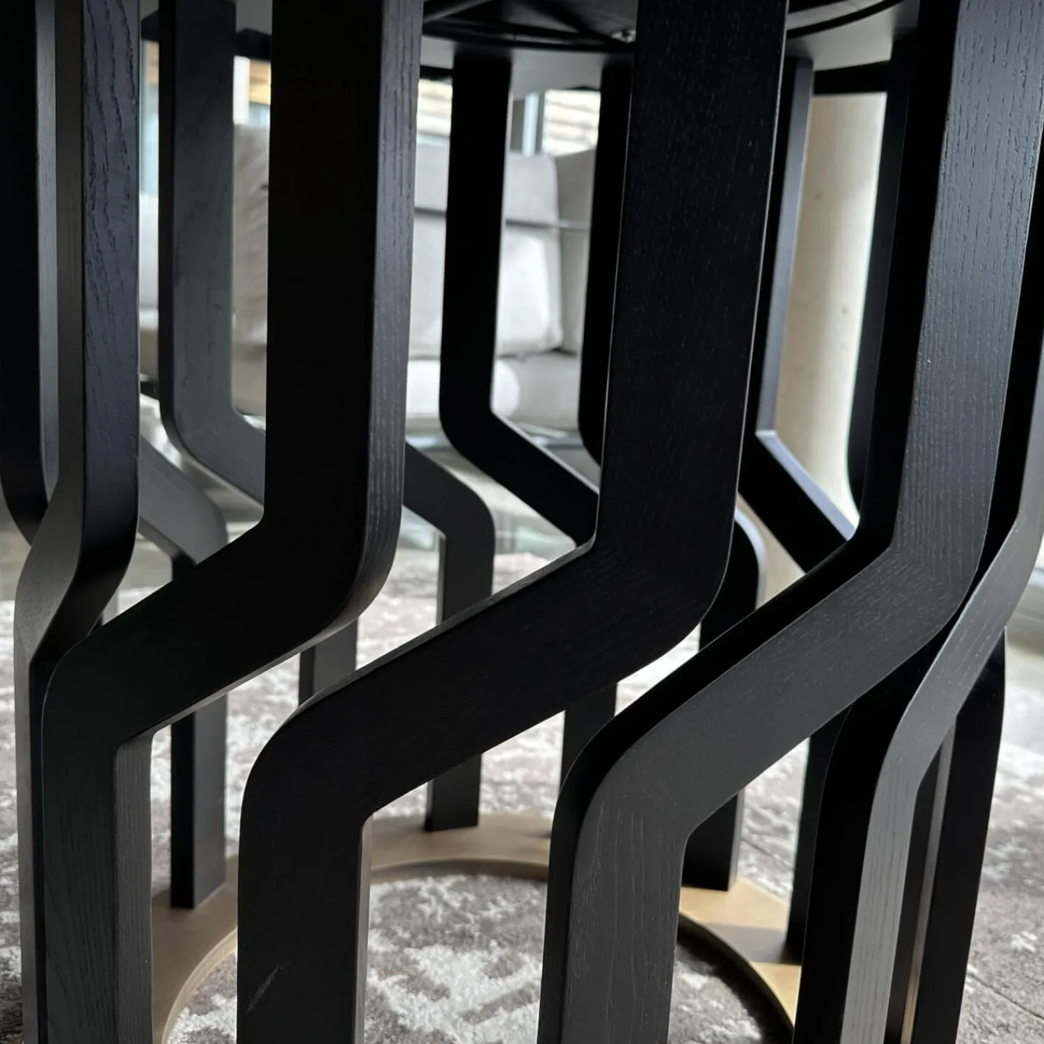 Potocco Esstische|Tisch Intreccio 950 TC1 Esche Schwarz Gebeizt