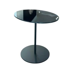 Bielefelder Werkstätten Couchtische|Tisch Kelly T 116 100 Platte Glas Schwarz Lackiert Gestell Metall Schwarz Matt Pulverbeschichtet