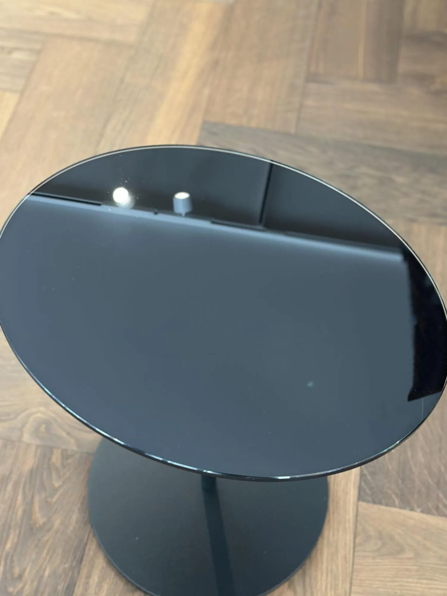 Bielefelder Werkstätten Couchtische|Tisch Kelly T 116 100 Platte Glas Schwarz Lackiert Gestell Metall Schwarz Matt Pulverbeschichtet