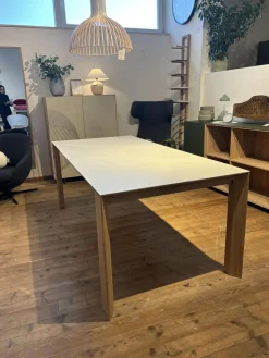 Scholtissek Esstische|Tisch Kera 4 Platte Keramik Shilin Slate Finish Holzrahmen Gestell Knorrige Eiche Puro Geölt