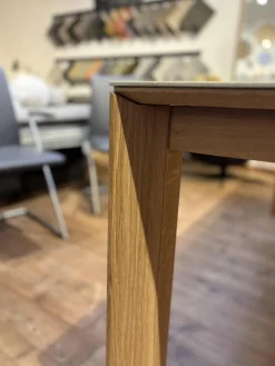 Scholtissek Esstische|Tisch Kera 4 Platte Keramik Shilin Slate Finish Holzrahmen Gestell Knorrige Eiche Puro Geölt