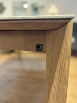 Scholtissek Esstische|Tisch Kera 4 Platte Keramik Shilin Slate Finish Holzrahmen Gestell Knorrige Eiche Puro Geölt