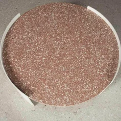 Cassina Gartentische|Tisch Mod. 554 Bowy Outdoor Weiß Rot Gestell Aluminium Elfenbein Gebeizt Gaufriert