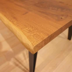 ASCO Esstische|Tisch Nightingale Platte Eiche Massiv Gebürstet Und Geölt Gestell Metallfüße Aus Stahl