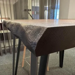 ASCO Esstische|Tisch Nightingale Räuchereiche Massiv Gebürstet Schwarz Braun Geölt Mit Baumkante Flachstahlgestell