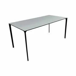 Arper Schreibtische & Sekretäre|Tisch Nuur Platte Laminat Fenix F01 Weiß Gestell Aluminium Matt Schwarz Lackiert