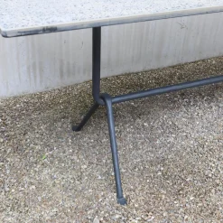 Magis Gartentische|Tisch Officina Italienischer Schiefer Geflammt Gestell Schmiedeisen Lackiert Sowie Rostschutzbehandelt