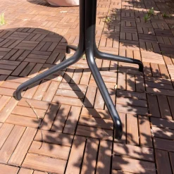 Vitra Gartentische|Tisch Outdoor Belleville Vollkernmaterial Schwarz Gestell Tiefschwarz Vollverzinkt