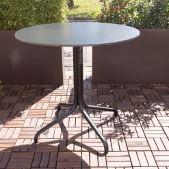 Vitra Gartentische|Tisch Outdoor Belleville Vollkernmaterial Schwarz Gestell Tiefschwarz Vollverzinkt