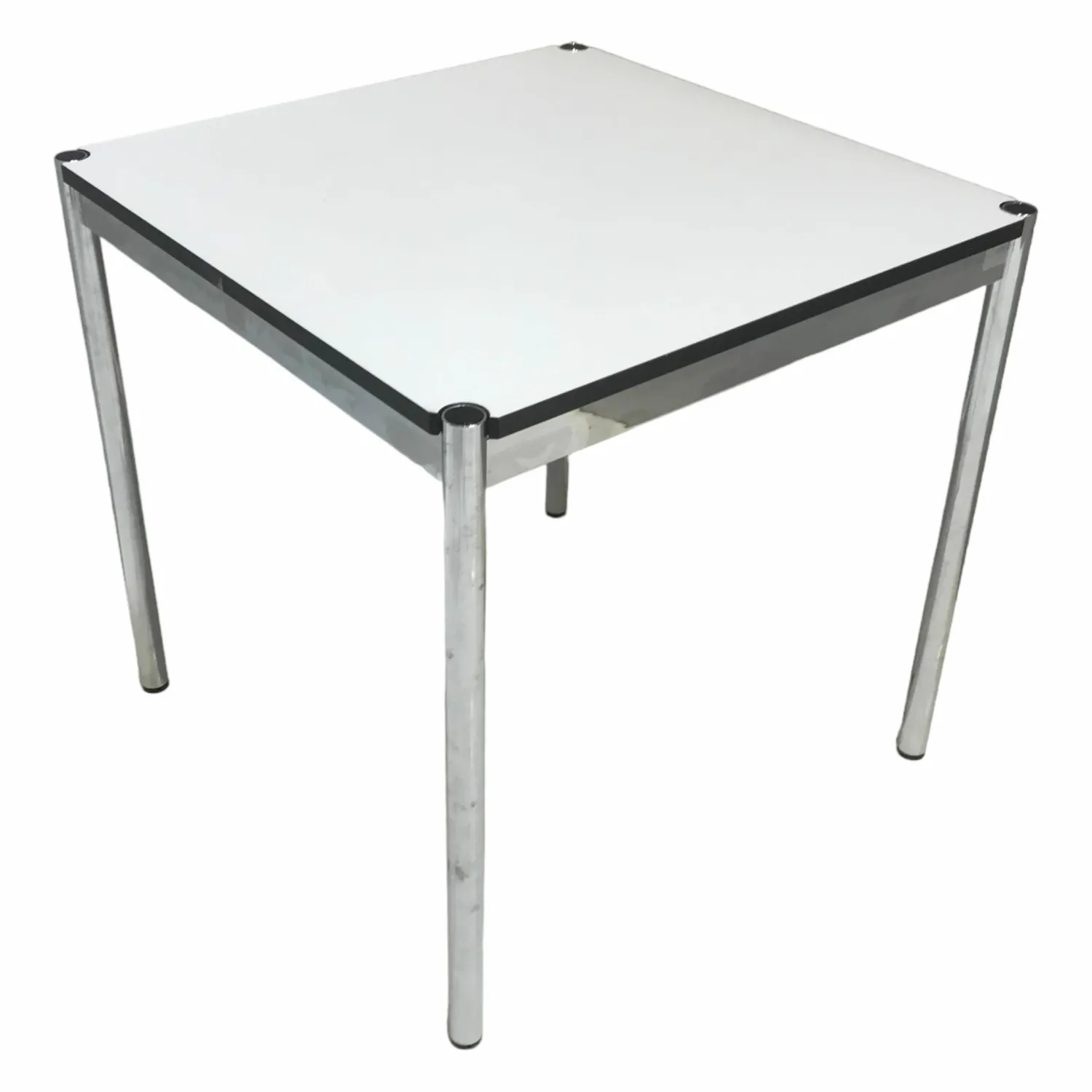 USM Haller Schreibtische & Sekretäre|Tisch Quadratisch 75x75 Platte Kunstharz Perlgrau Gestell Verchromt 75x75