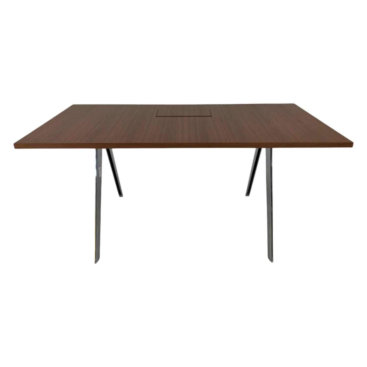Brunner Schreibtische & Sekretäre|Tisch Ray Table Flex 9811/0 Platte Furnier Amerikanischer Nussbaum Gestell Aluminium Poliert