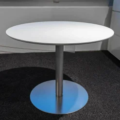 Lapalma Beistelltische|Tisch Rondo Platte Lackiert Weiß Basis P86W Säule Rondo P89 Höhenverstellung EZ