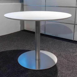 Lapalma Beistelltische|Tisch Rondo Platte Lackiert Weiß Basis P86W Säule Rondo P89 Höhenverstellung EZ